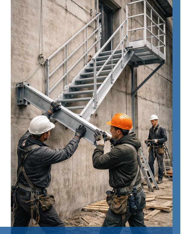 Монтаж металлических лестниц в Омске от 15554 р. | ВЫСОТНИК-Омс