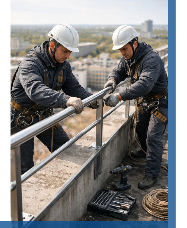 Монтаж перил на высоте в Омске от 2592 р. | ВЫСОТНИК-Омс