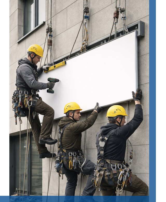 Монтаж рекламной вывески в Омске от 8295 р. | ВЫСОТНИК-Омс