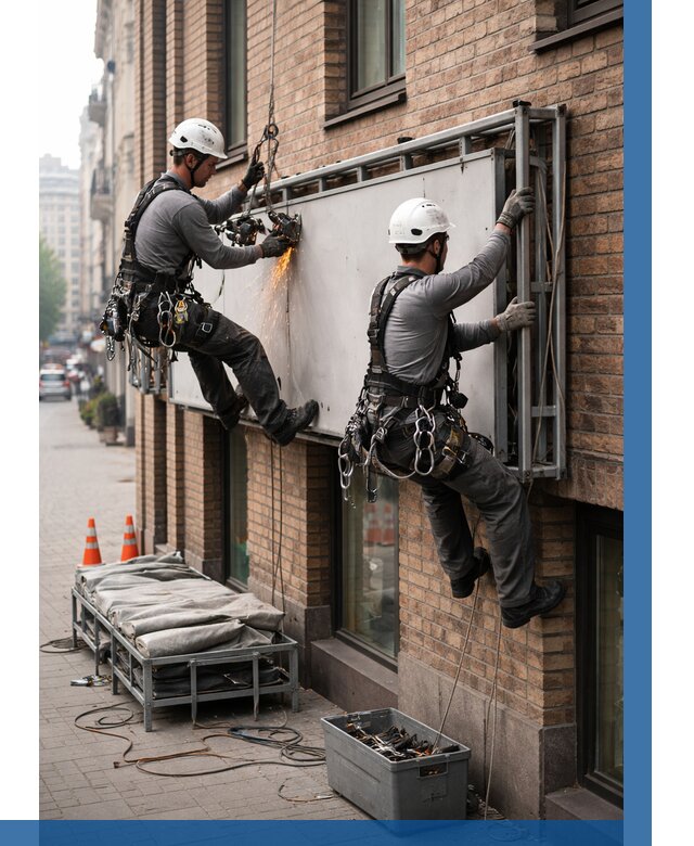 Демонтаж рекламной вывески в Омске от 6740 р. | ВЫСОТНИК-Омс