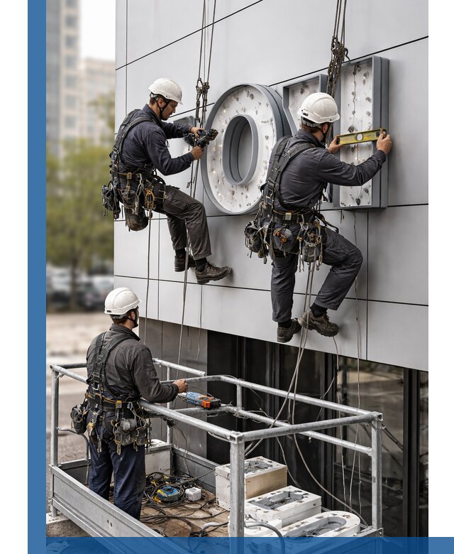 Профессиональный монтаж световых букв в Омске под ключ