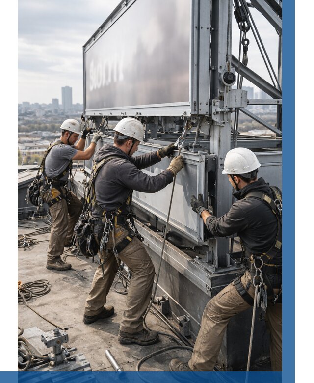 Монтаж крышной рекламной конструкции в Омске от 62214 р.|ВЫСОТНИК-Омс