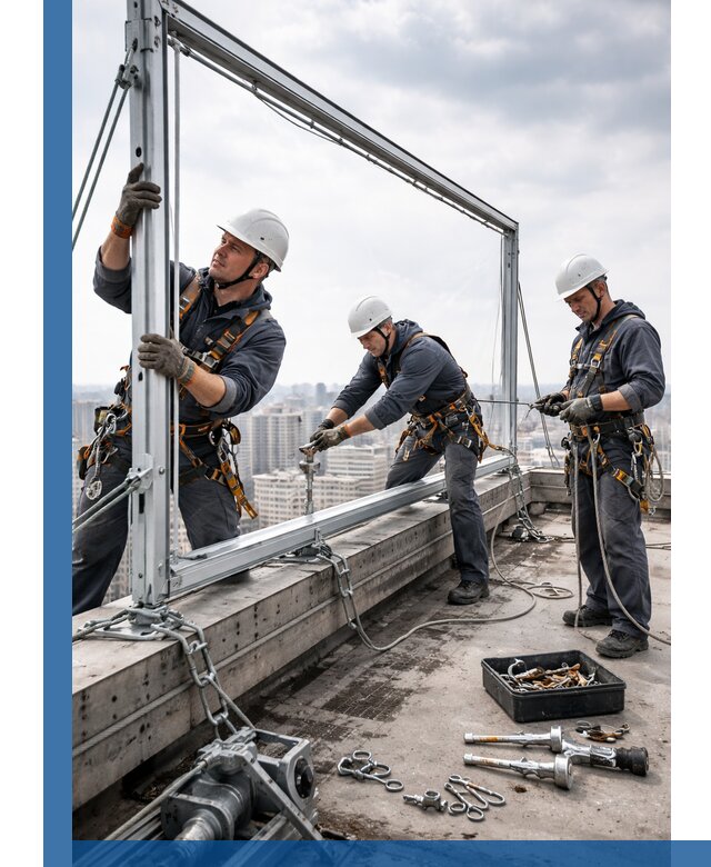 Монтаж крышных рекламных конструкций под ключ в Омске