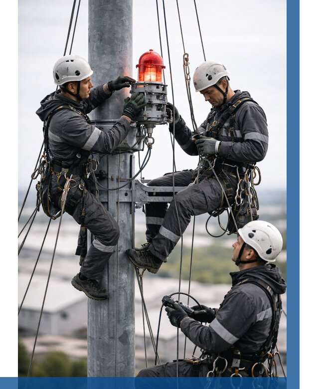 Монтаж заградительных огней в Омске от 8814 р. | ВЫСОТНИК-Омс