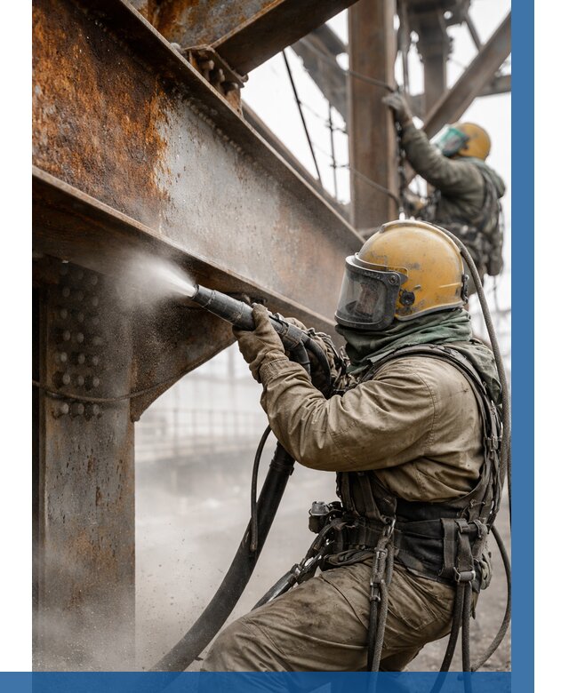 Пескоструйная очистка металлоконструкций в Омске по 622 р.  ВЫСОТНИК-Омс