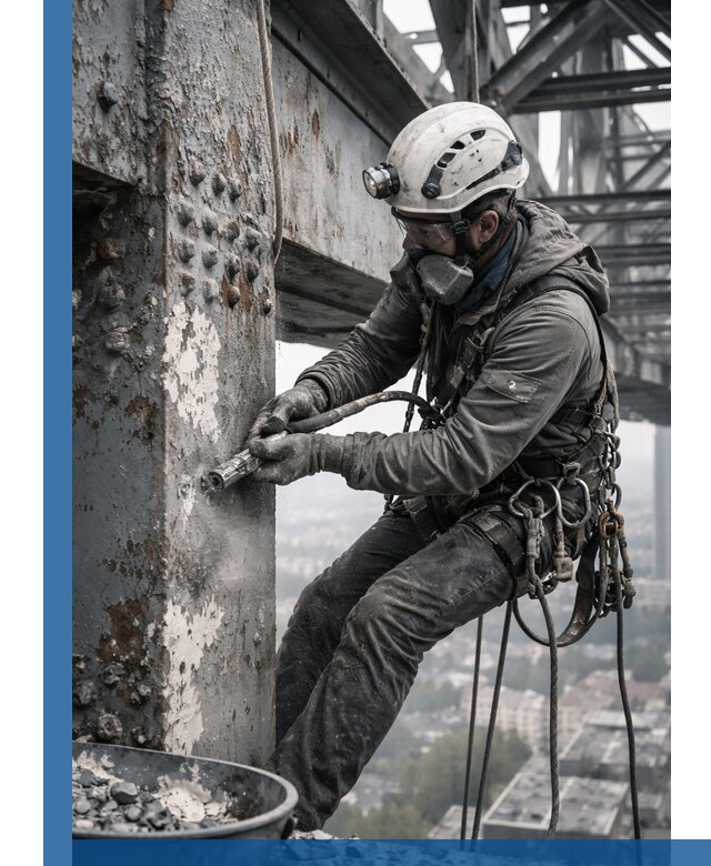 Удаление старой краски с металлических конструкций в Омске