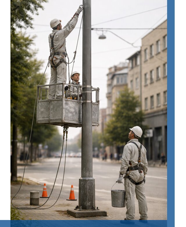 Покраска опор освещения в Омске от 5185 р. | ВЫСОТНИК-Омс