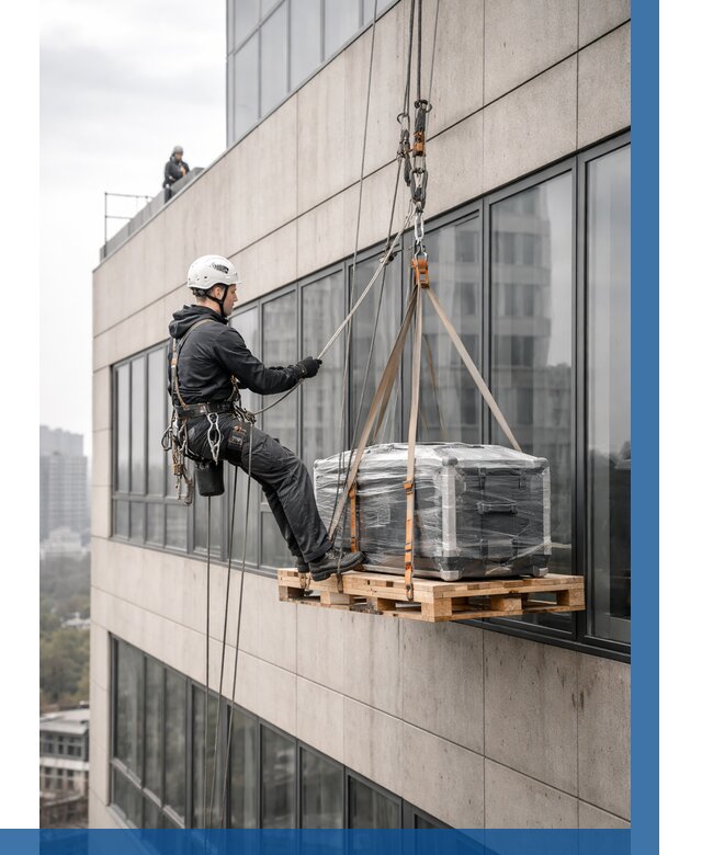 Спуск груза по фасаду в Омске от 3629 р. | ВЫСОТНИК-Омс