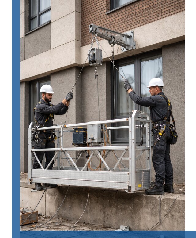 Монтаж и подъем фасадной люльки в Омске с гарантией безопасности