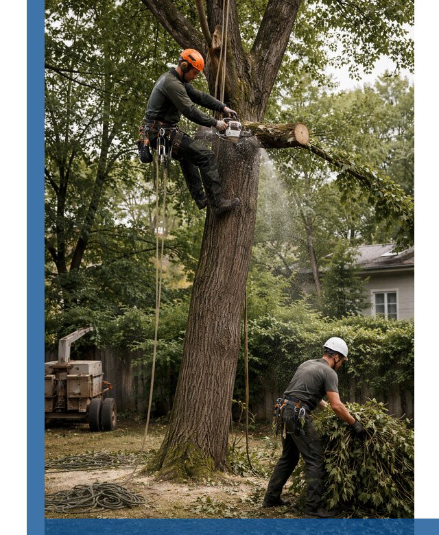 Кронирование деревьев в Омске, безопасная высотная обрезка