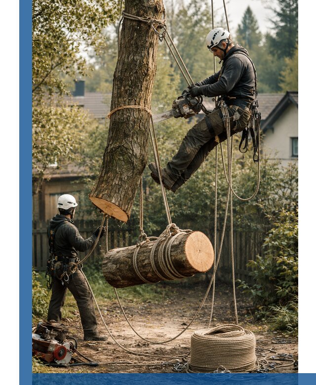 Валка деревьев частями в Омске, безопасно и аккуратно