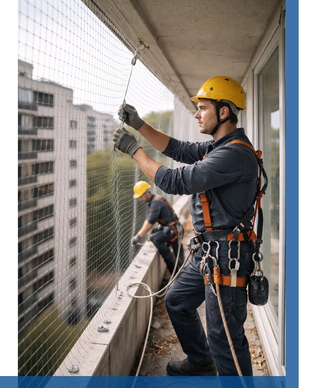 Монтаж сетки от птиц в Омске от 4666 р. | ВЫСОТНИК-Омс