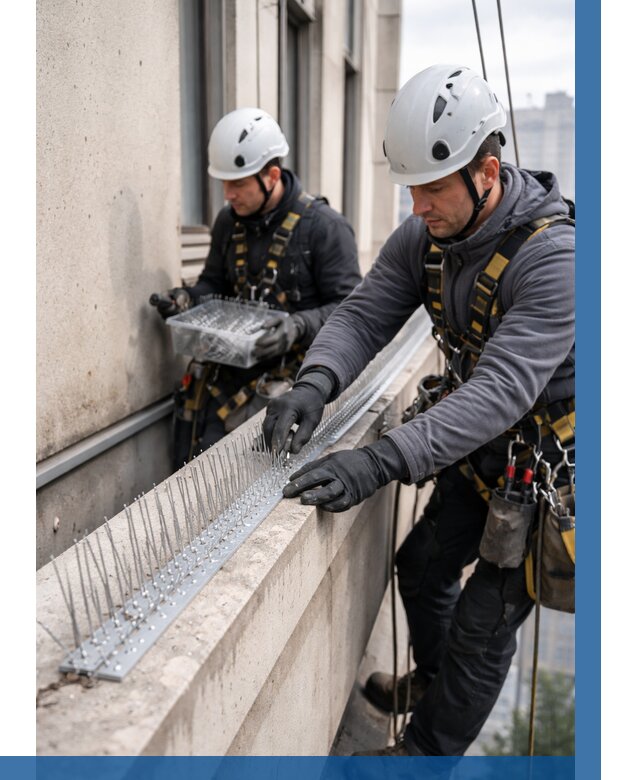 Установка шипов от птиц в Омске от 881 р. | ВЫСОТНИК-Омс